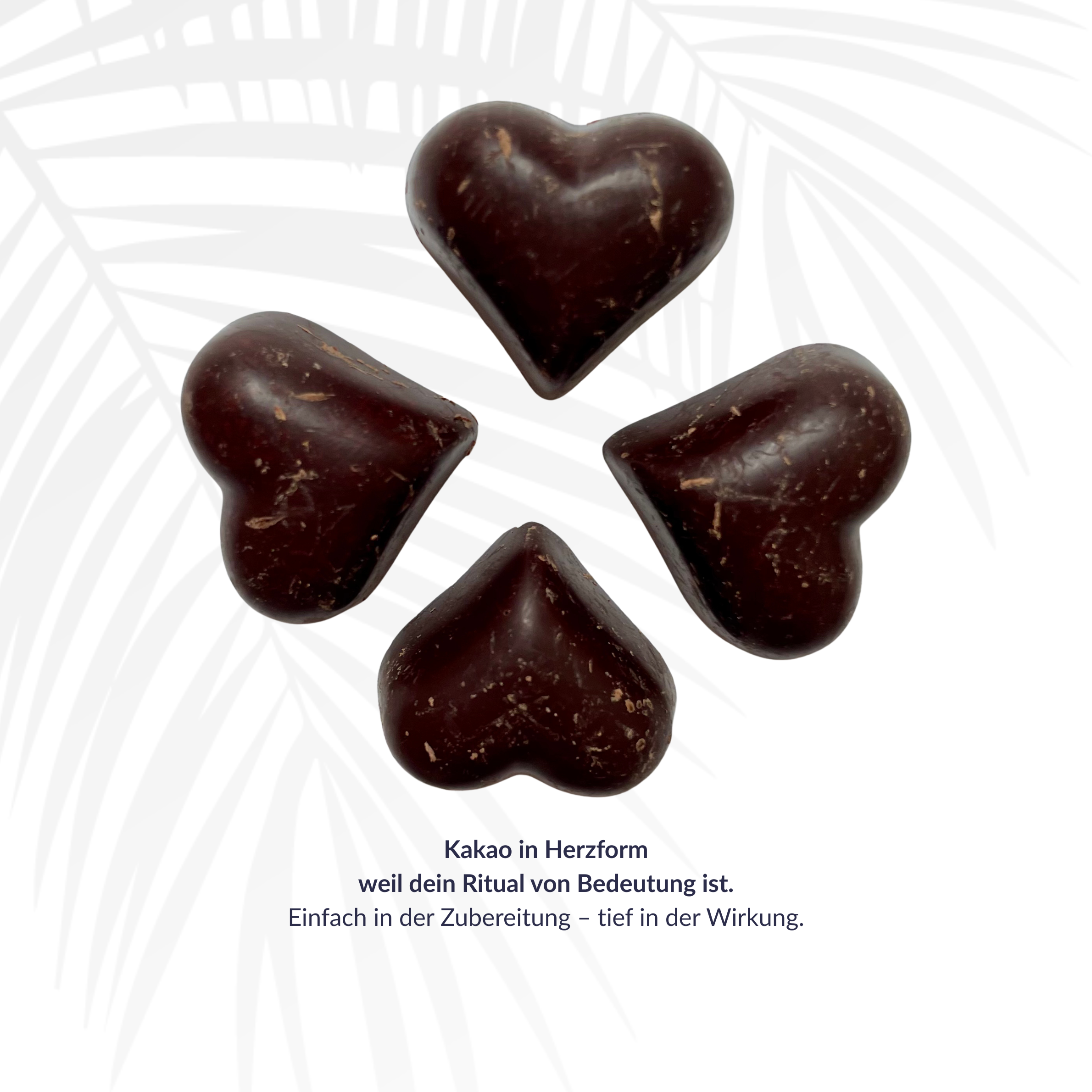 Pur und schön Herzen aus Kakao von Kakaoliebe