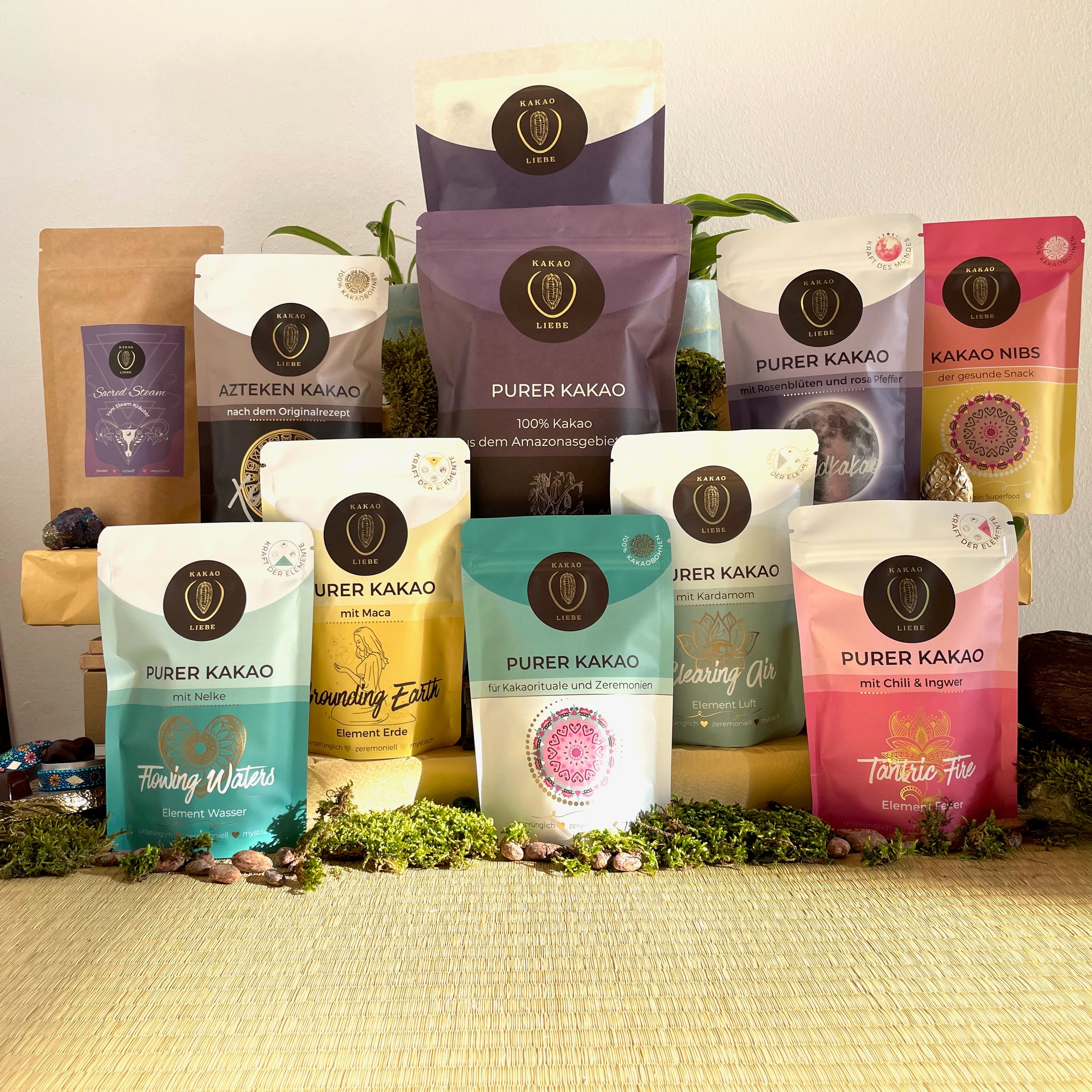 Zeremonieller Kakao, Purer Kakao, Mondkakao, Kakaoliebe